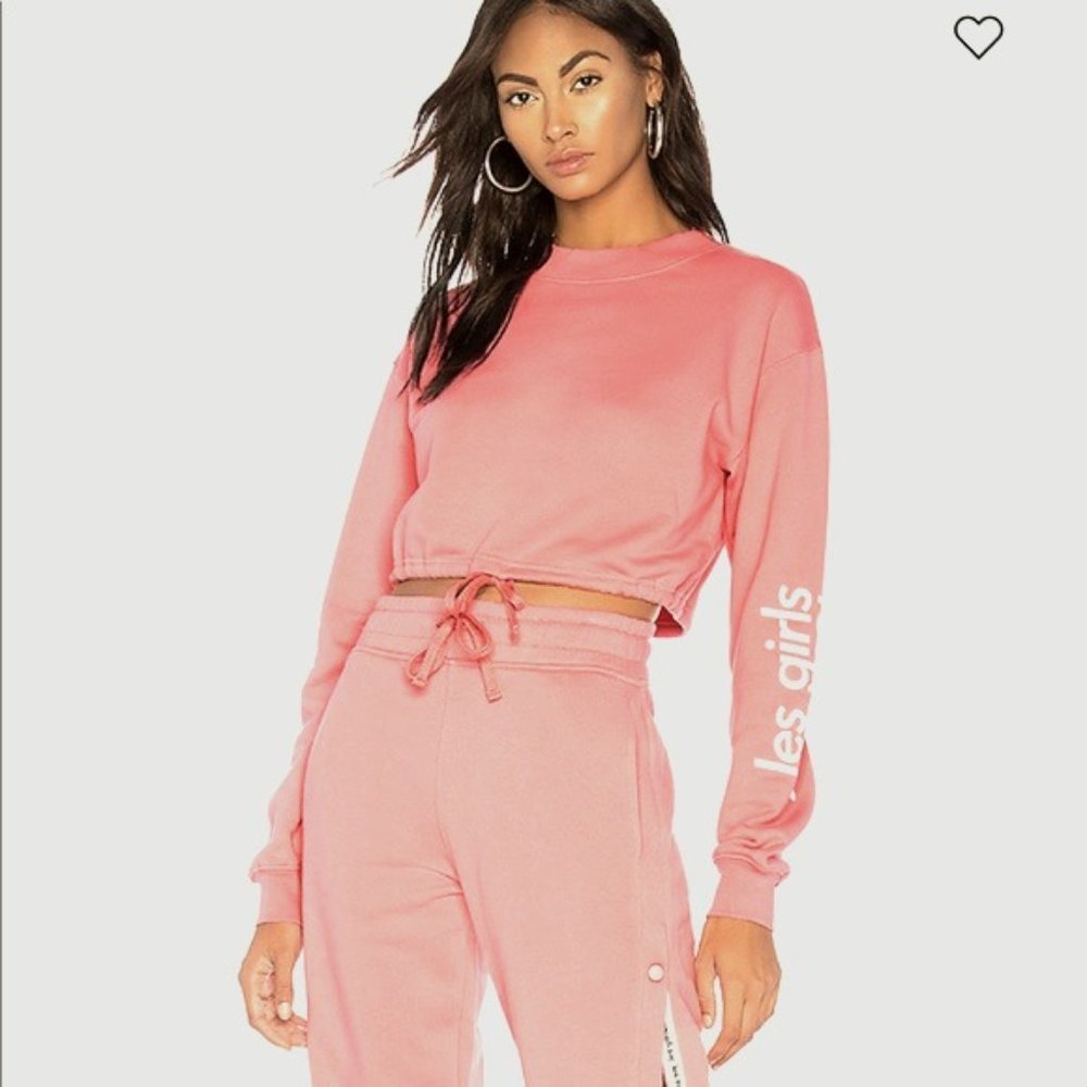 LABOR DAY SALE Les Girls Les Boys Drawstring Cropped Sweatshirt